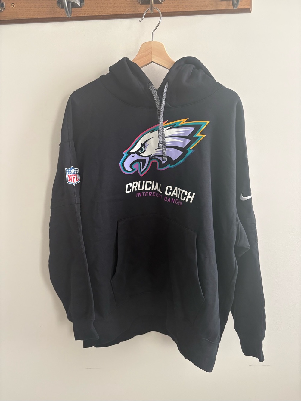 Nike Black Hoodie with Multicolor Eagles Graphic